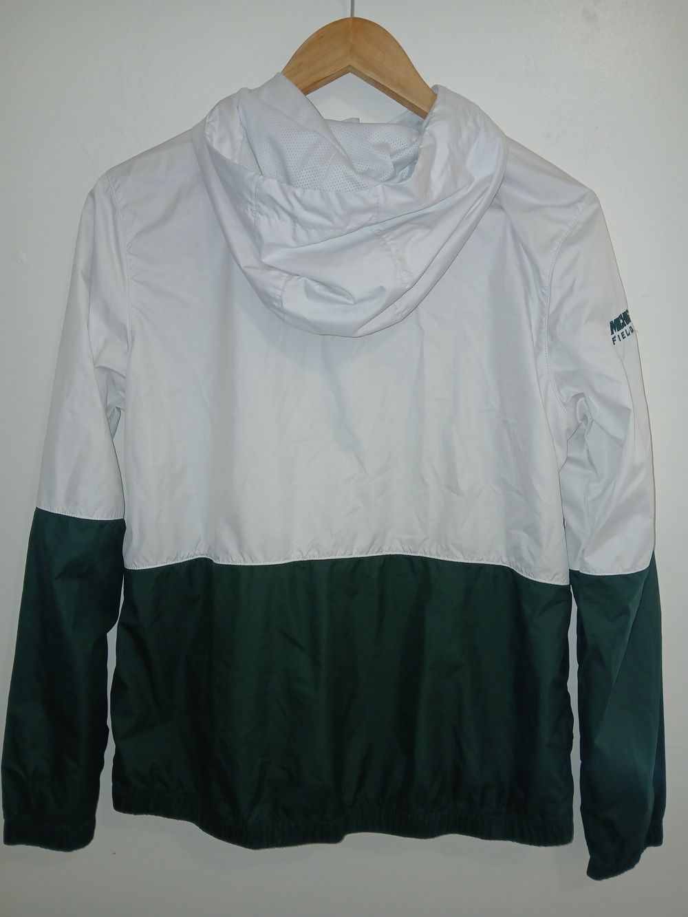 Nike White and Green Spartan Pullover Windbreaker Jacket Small - Picture 2 of 4